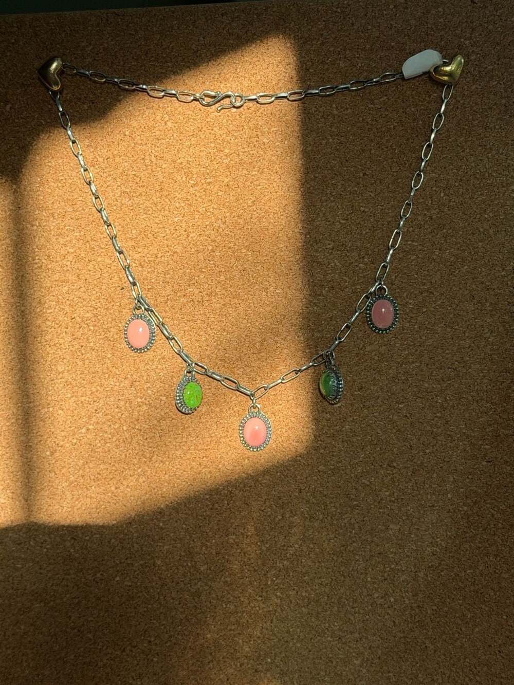 925 sterling silver charm necklace.